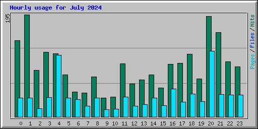 Hourly usage for July 2024